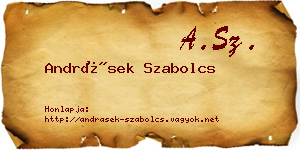 Andrásek Szabolcs névjegykártya