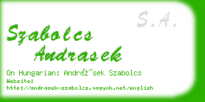 szabolcs andrasek business card